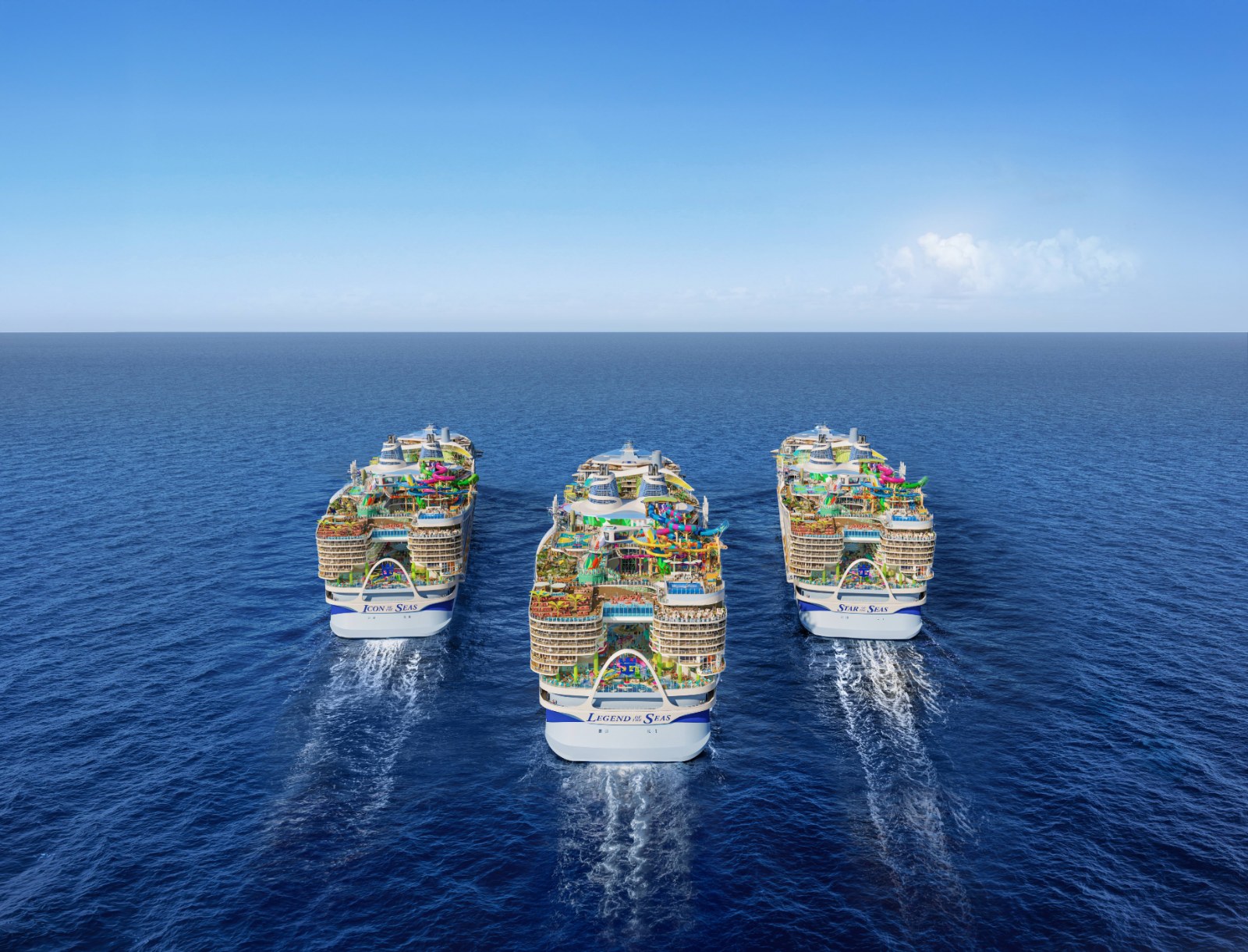 Royal Caribbean Icon Class cruise ship at sea illustrating agency of record transfer workflow