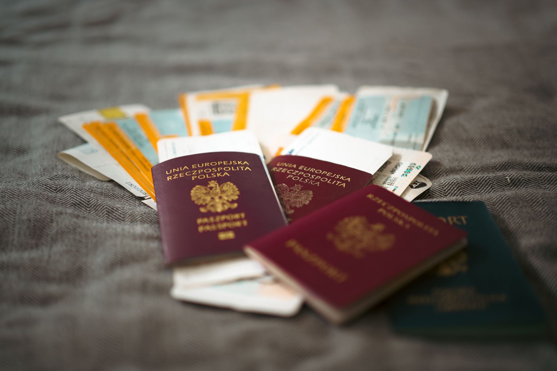 Passports, loyalty program cards, and travel documents securely organized on desk